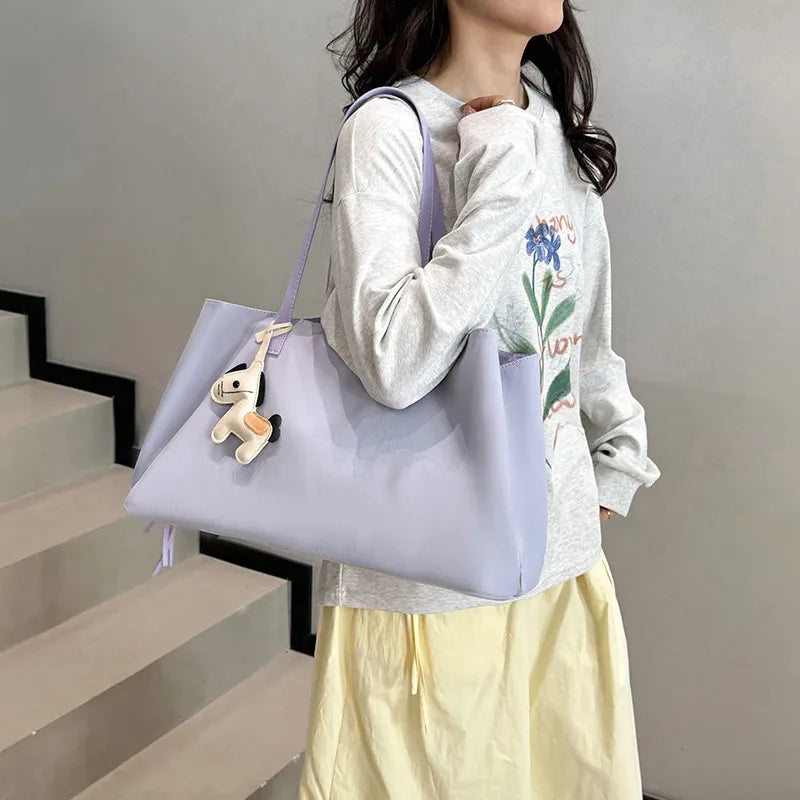 Nixie Large Capacity Textured Faux Leather Tote Bag for Women