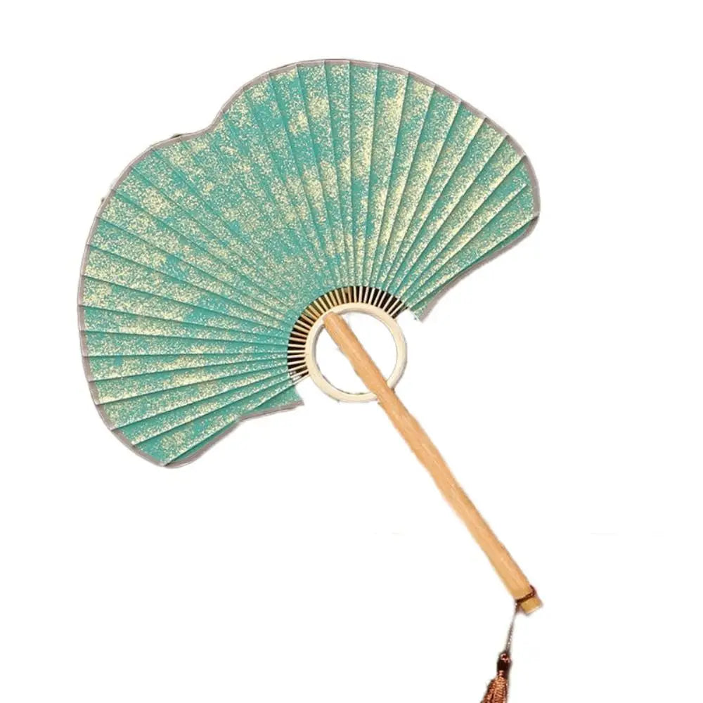 Vintage Rice Paper Ginkgo Round Fan – Chinese Style Décor