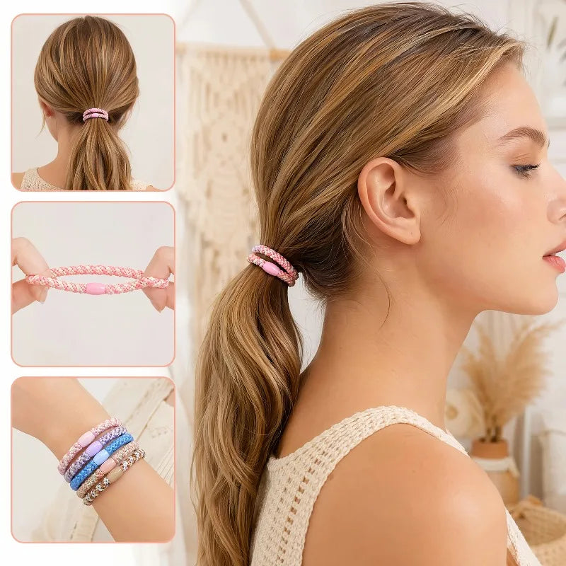 13-Pack Multicolor High-Stretch Hair Ties for Women