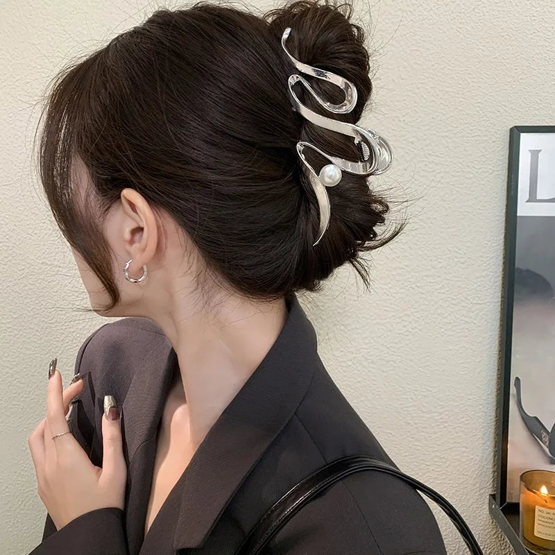 Metal Geometric Hair Claw Clips – Korean Style Barrettes Women