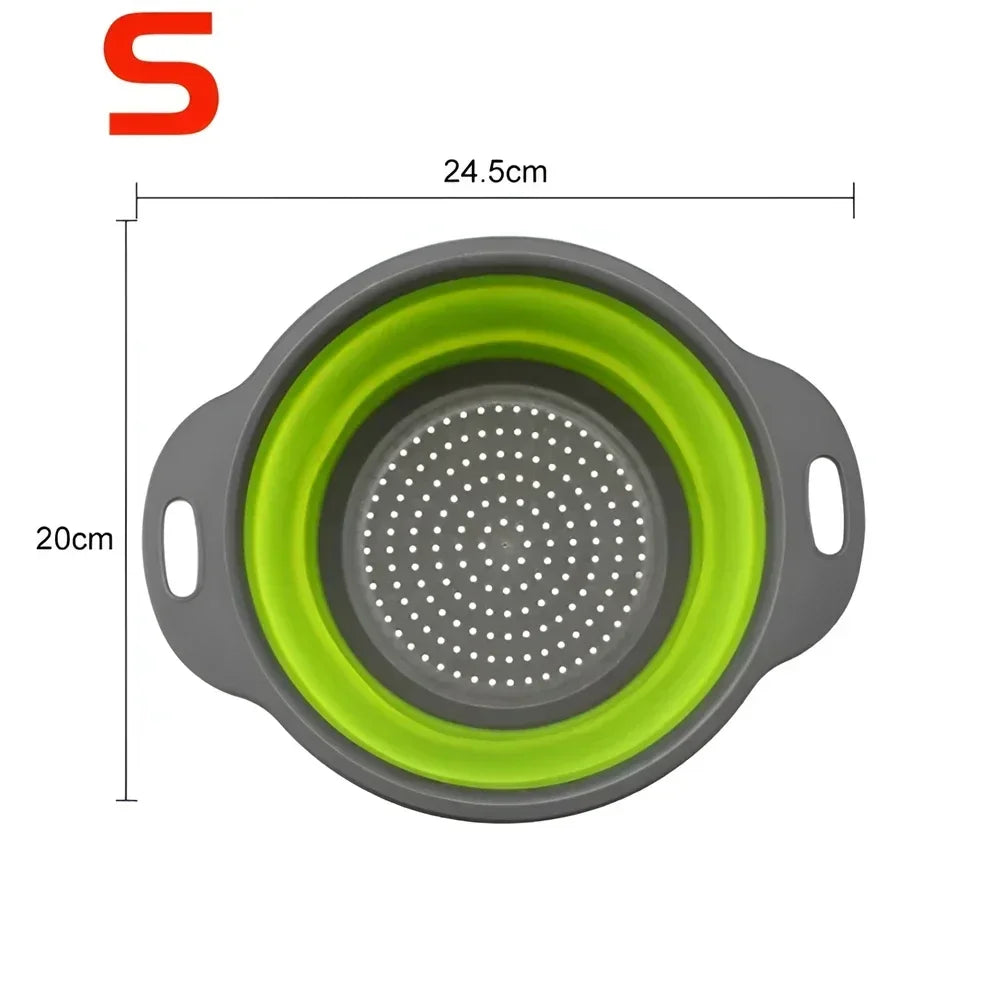 2PCS Foldable Colander Strainer Basket – Fruit, Veg & Pasta