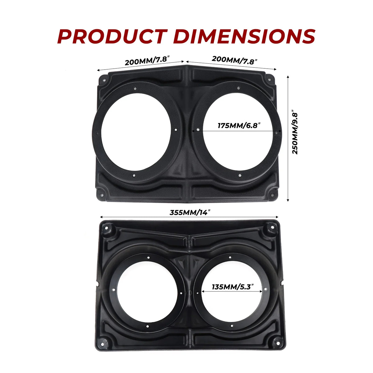 KEMIMOTO 6.5" UTV Overhead Speaker Pod Enclosure IP67