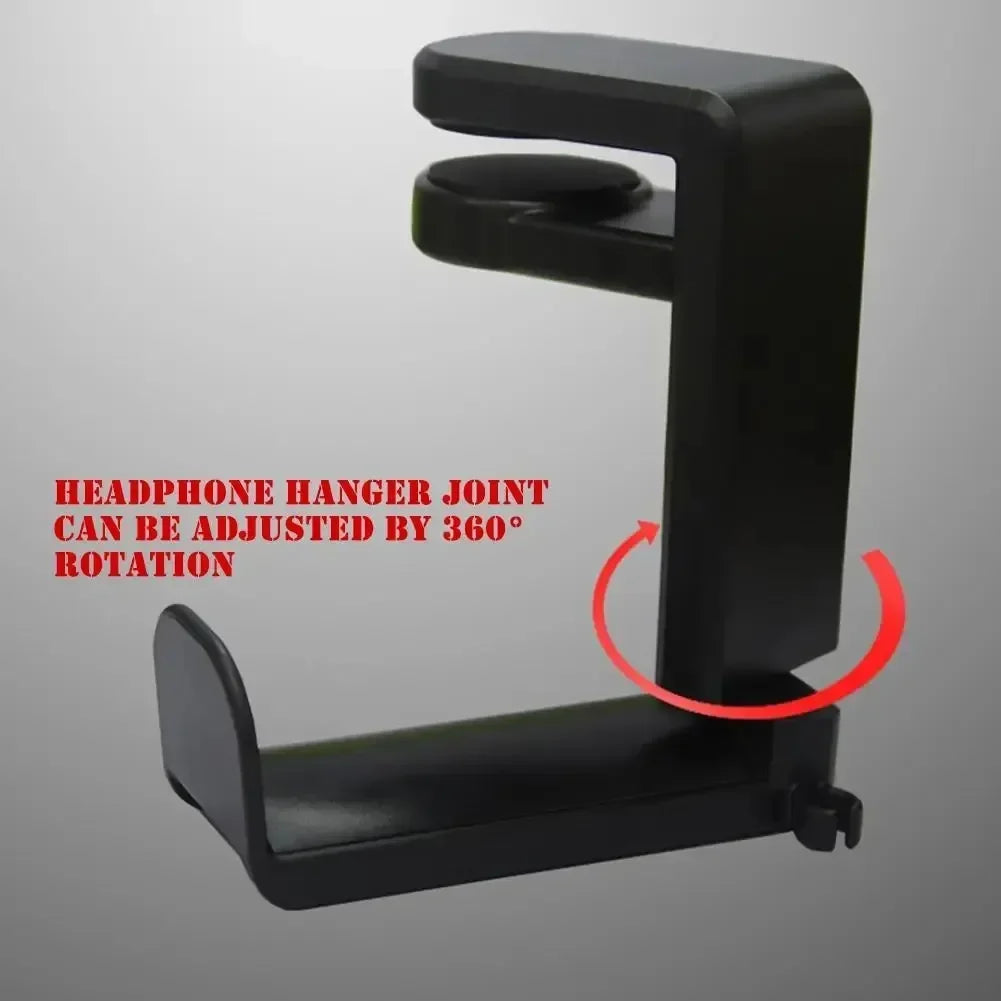 No-Drill Headphone Hanger Desk Stand with Cable Clips