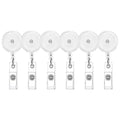 Retractable Badge Reel 6-Pack – Clear ID Card Holder Swivel Clip