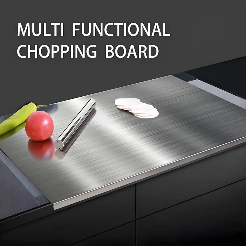 Large Foldable Stainless Steel Cutting Board – Kitchen & BBQ