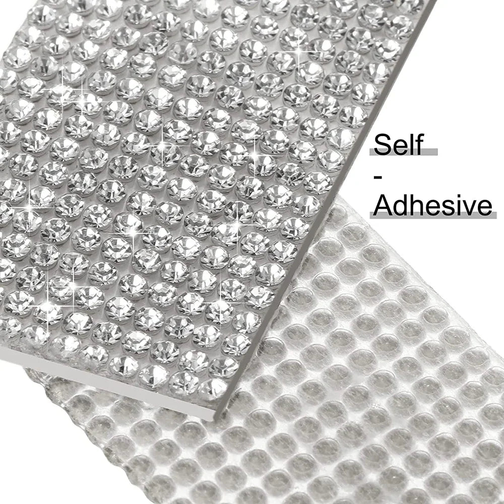 Self-Adhesive Rhinestone Trim Tape – 1 Yard Crystal Ribbon
