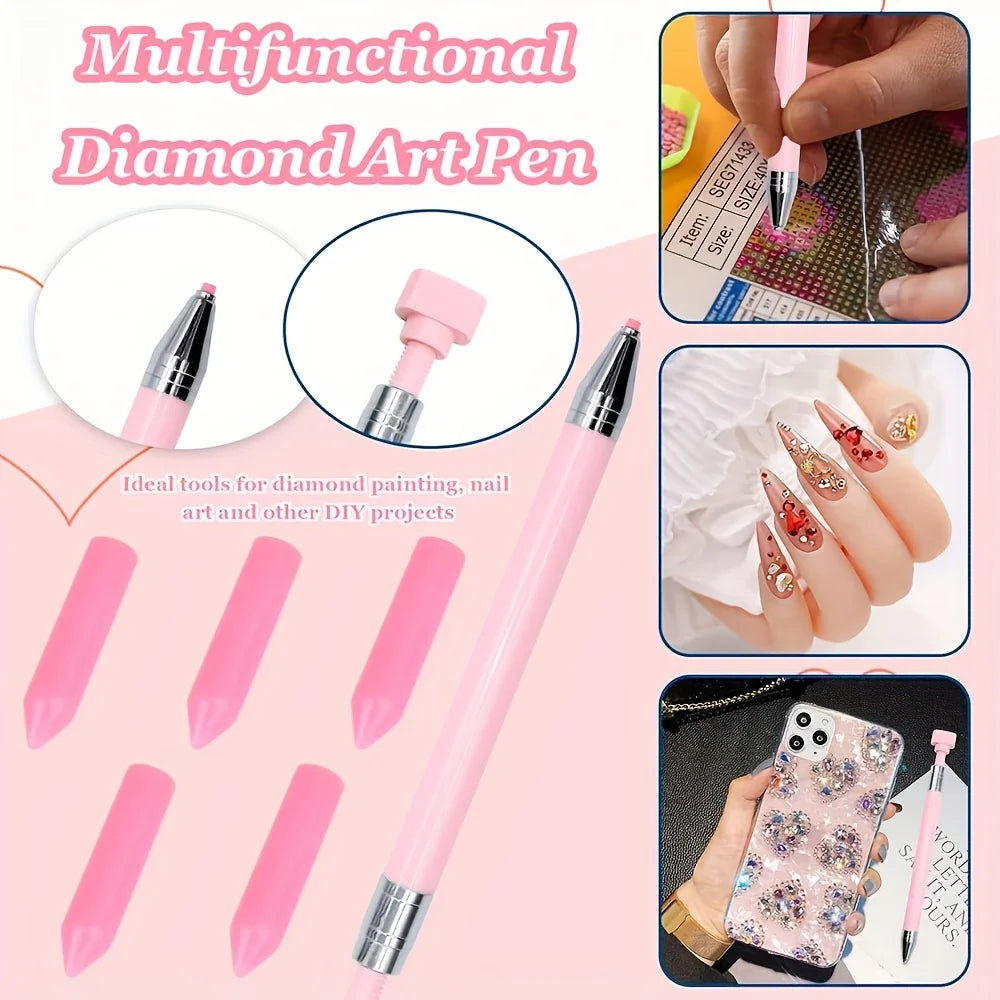 Rhinestone Picker Wax Pen – Refillable Nail Dotting Tool + 3 Refills