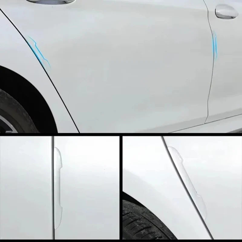 Transparent Car Door Edge Guards & Mirror Protector Strips 4PCS