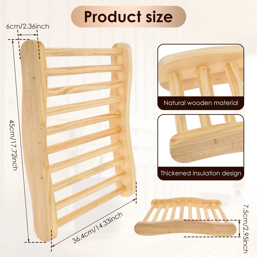 Wooden S-Shape Ergonomic Sauna Backrest – Anti-Slip Spa Chair