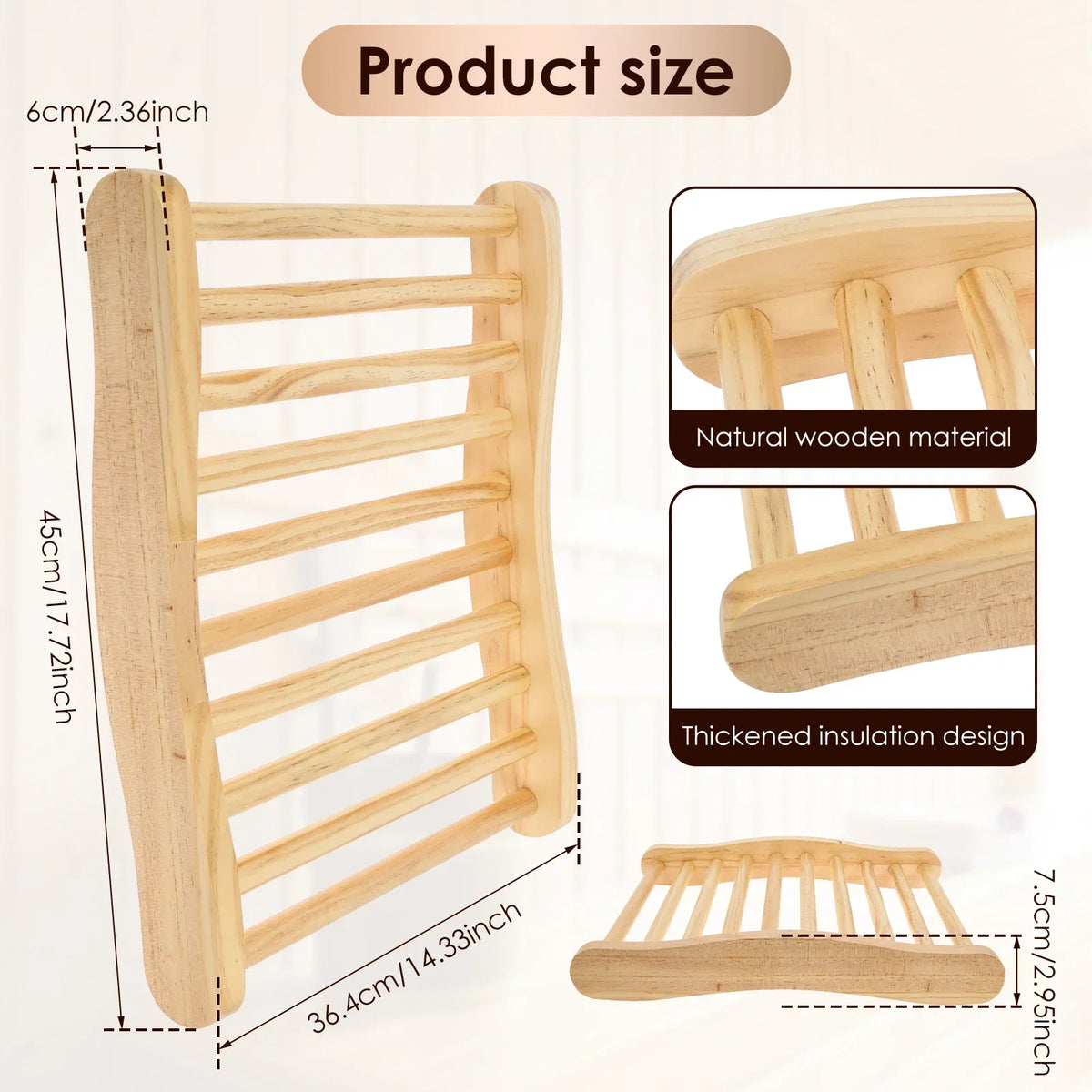 Wooden S-Shape Ergonomic Sauna Backrest – Anti-Slip Spa Chair
