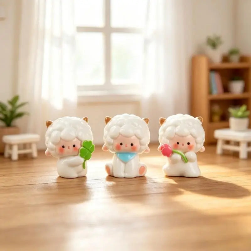 Miniature Sheep Lamb Resin Figurines Fairy Garden Ornaments 5/6Pcs