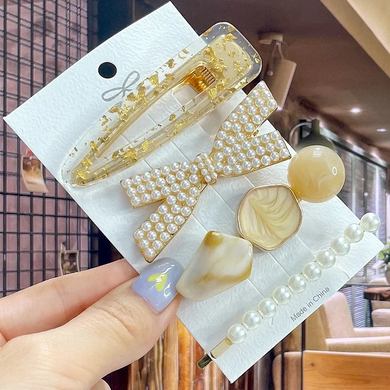 Pearl Hair Clip – Rhinestone Flower Barrette for Women & Girls