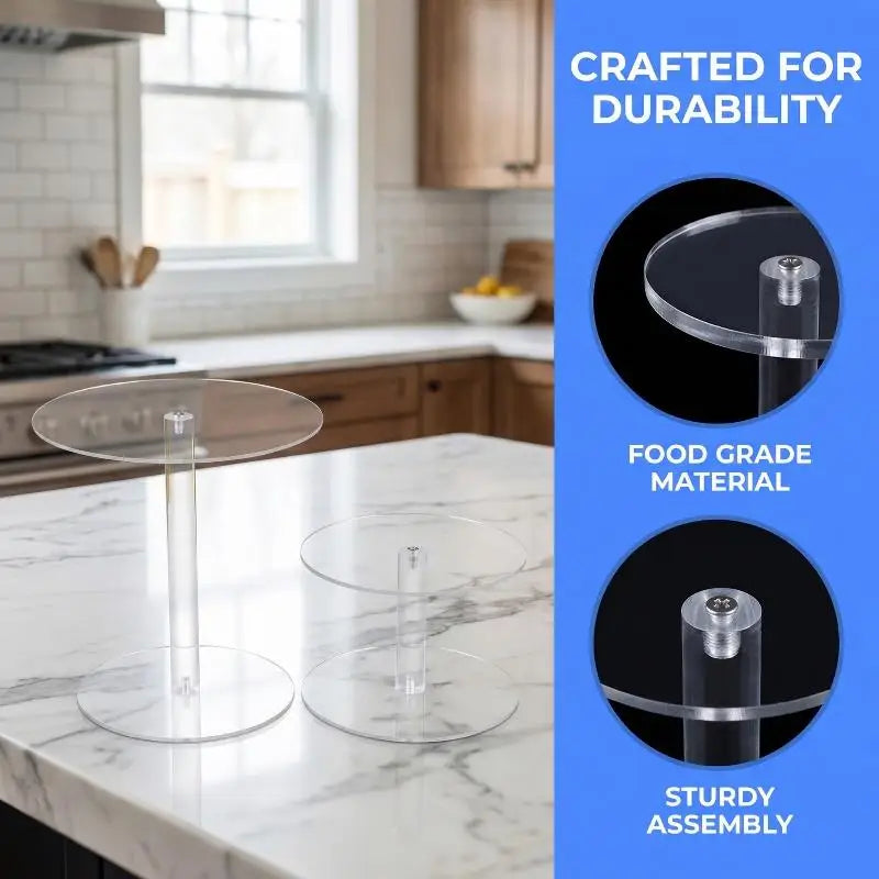 Transparent Acrylic Round Cake Stand | Party Dessert Display