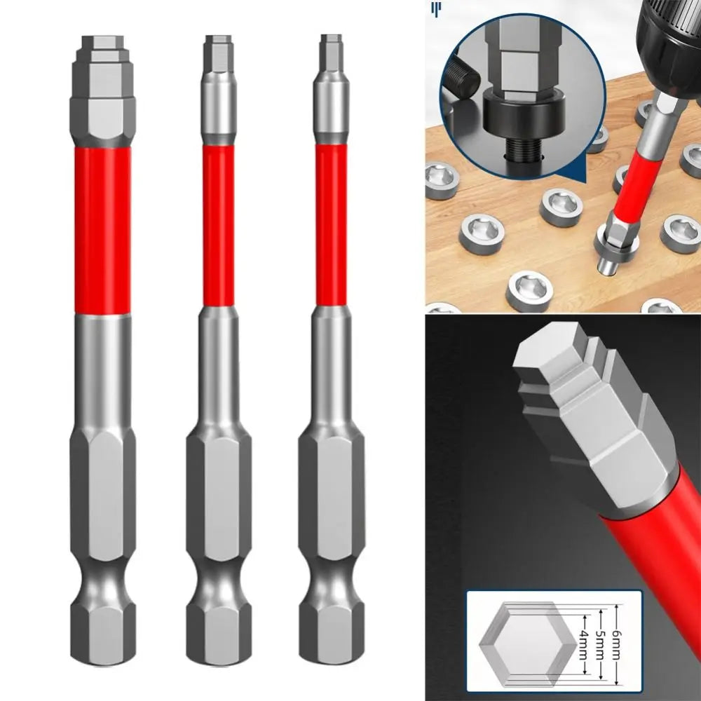 HRC60 Alloy Steel Hex Screwdriver Bit Set – 6.35mm Shank