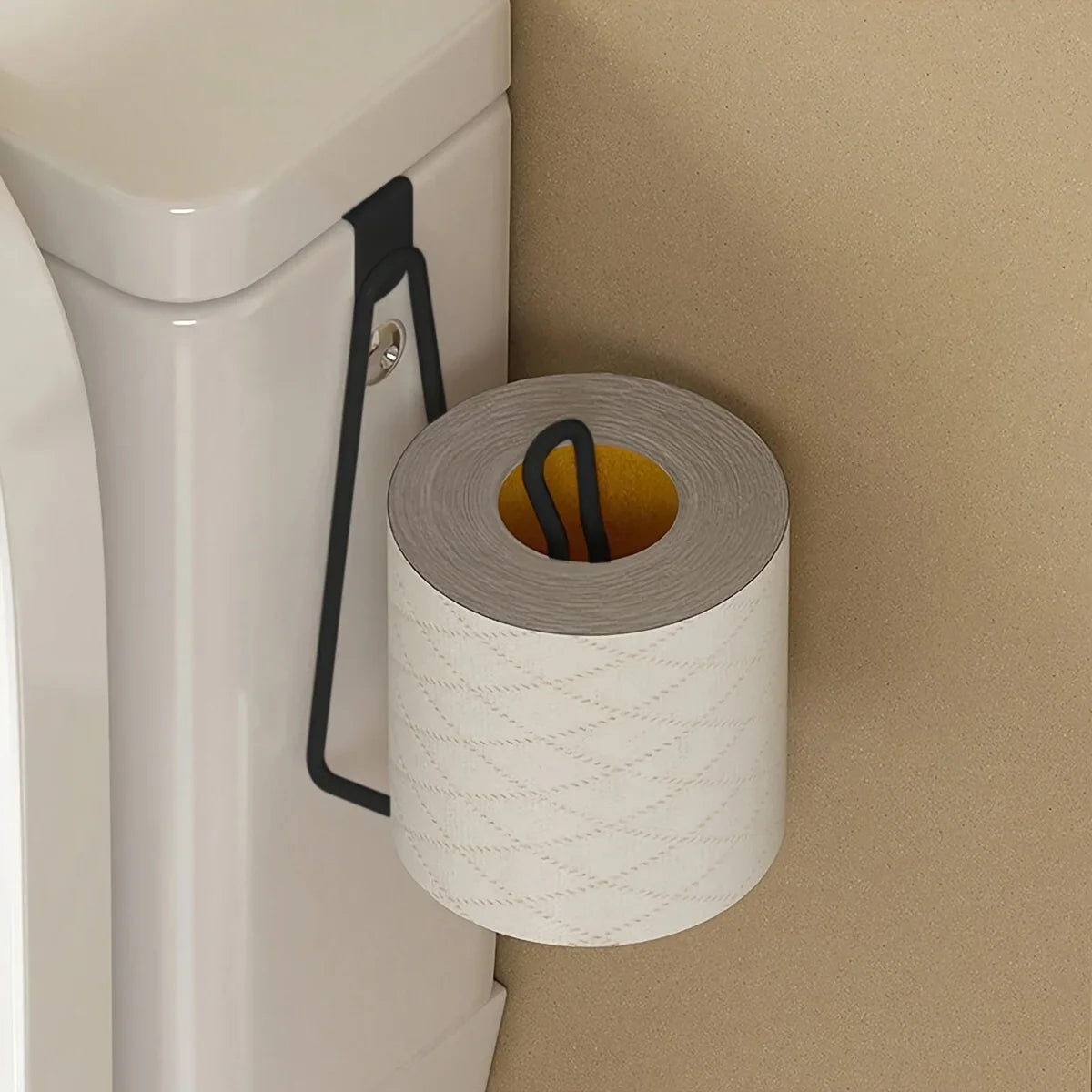 Forged Iron Wall-Mounted Toilet Paper Holder No-Drill Shelf