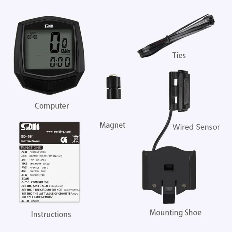 Wired Bicycle Computer Speedometer – Waterproof Cycling GPS