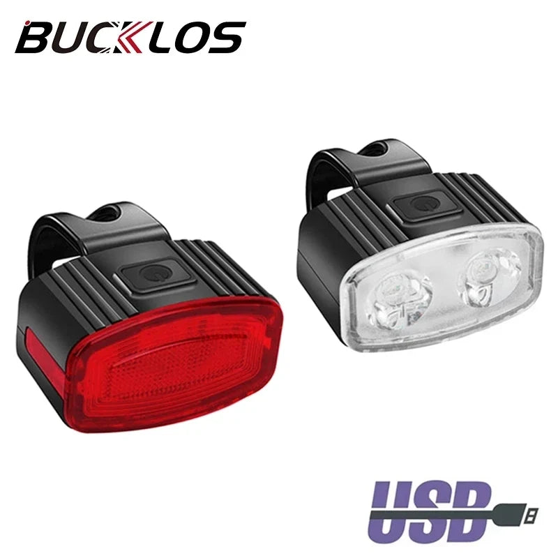 USB Rechargeable Bike Light Set – Waterproof LED Front & Rear