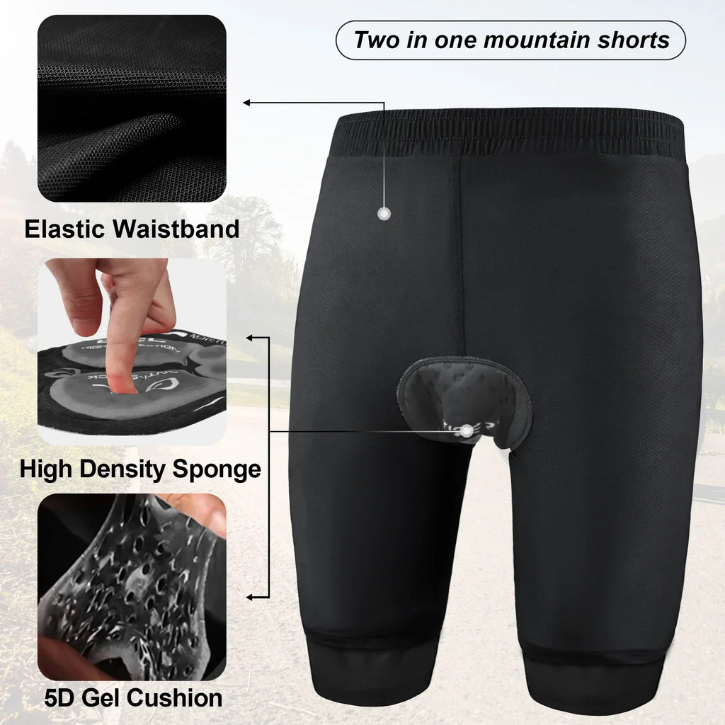 X-TIGER Men's Padded MTB Shorts | Breathable Cycling