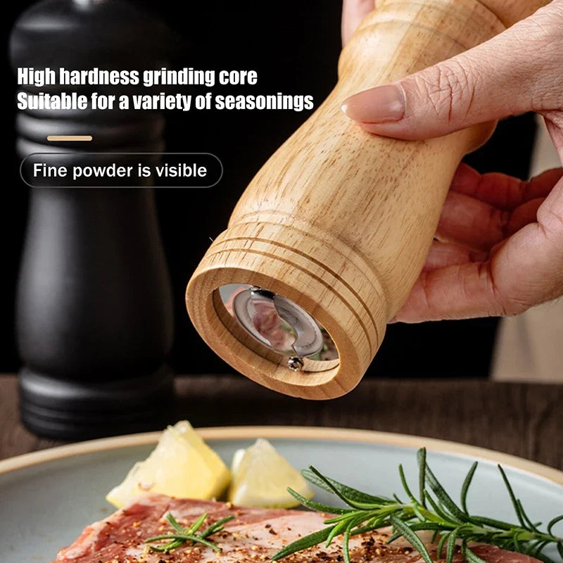 Wooden Pepper & Salt Grinder Mill – Ceramic Core, 3 Sizes