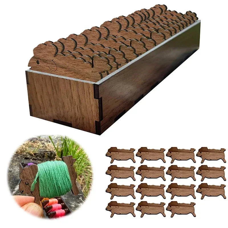 Wooden Animal Bobbin Set – Embroidery Floss Thread Organizer