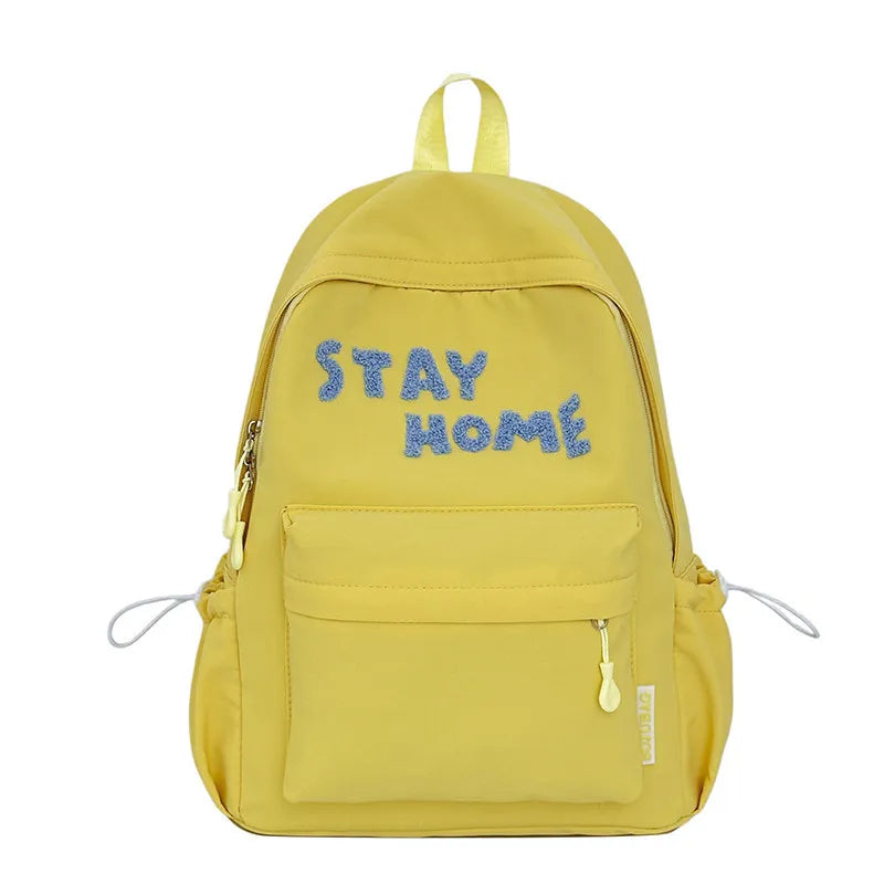 Korean Style Embroidered Backpack – Large Capacity School Bag