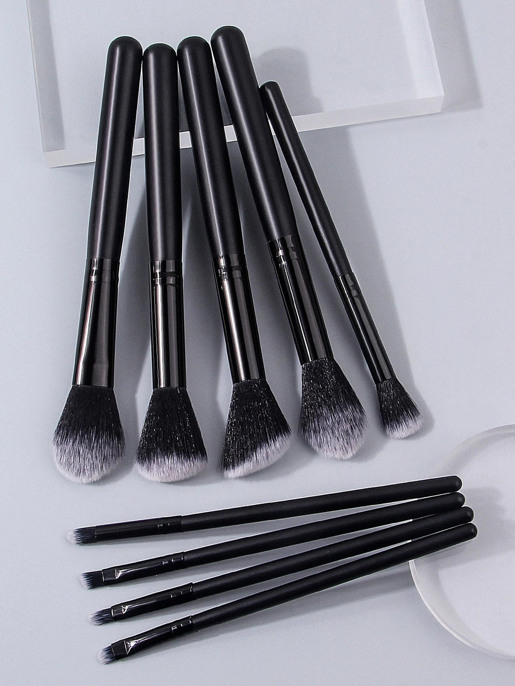 Nixie 9-Piece Black Makeup Brush Set – Blush & Contour