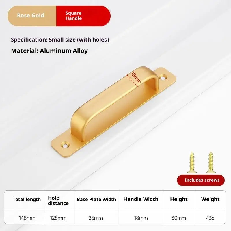 Drill-Free Aluminum Adhesive Door Handle for Sliding Doors & Drawers