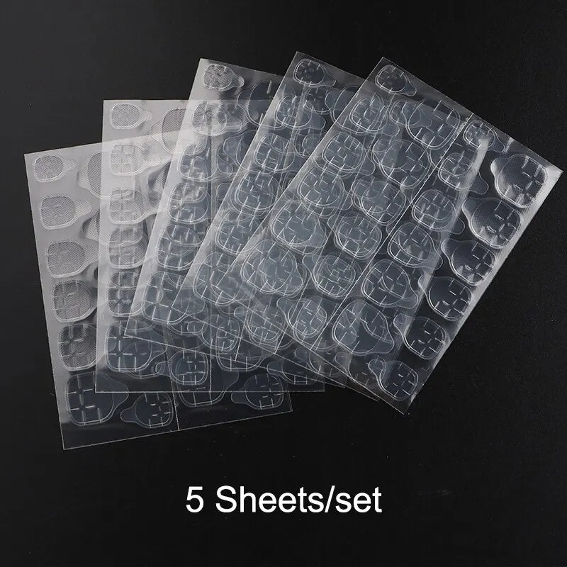 120pcs Double-Sided Nail Glue Stickers for False Nails – 5 Sheets