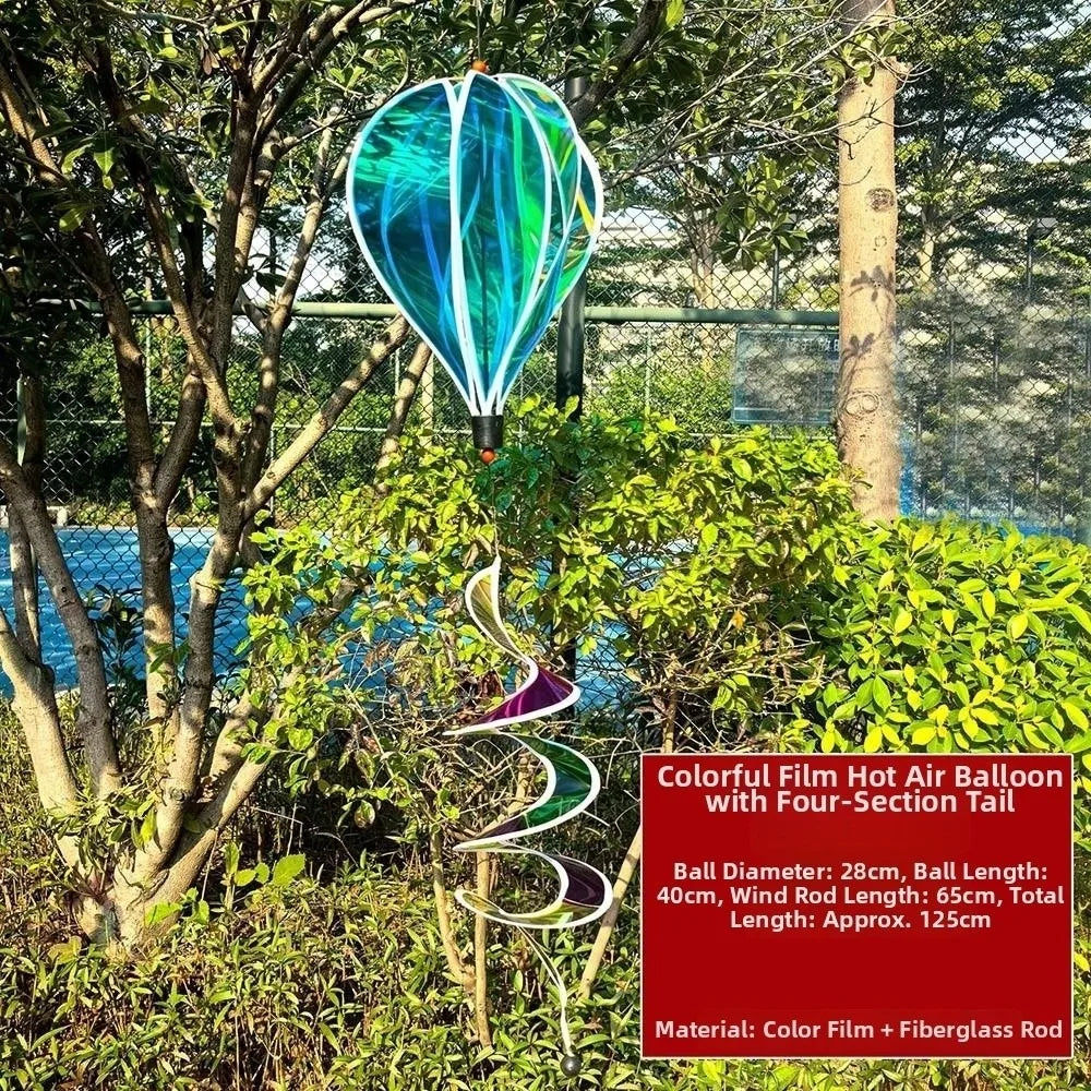 Rainbow Hot Air Balloon Wind Spinner 40cm – Kinetic Garden Decor