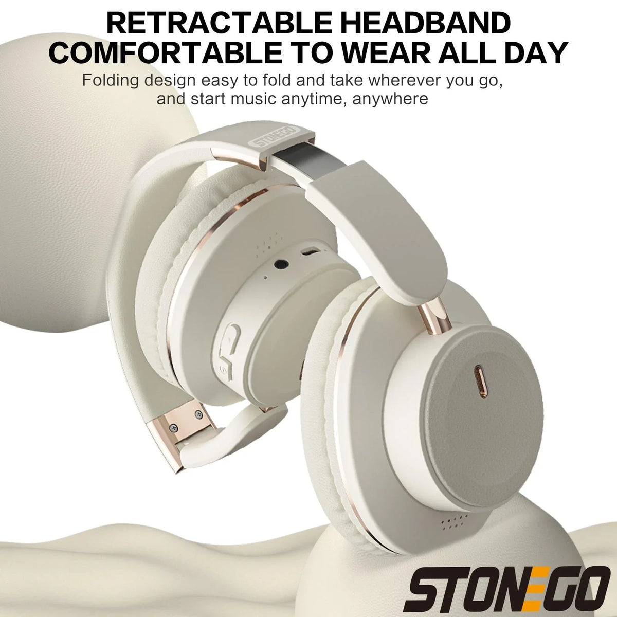 STONEGO BT 5.3 Foldable Over-Ear Wireless Headphones