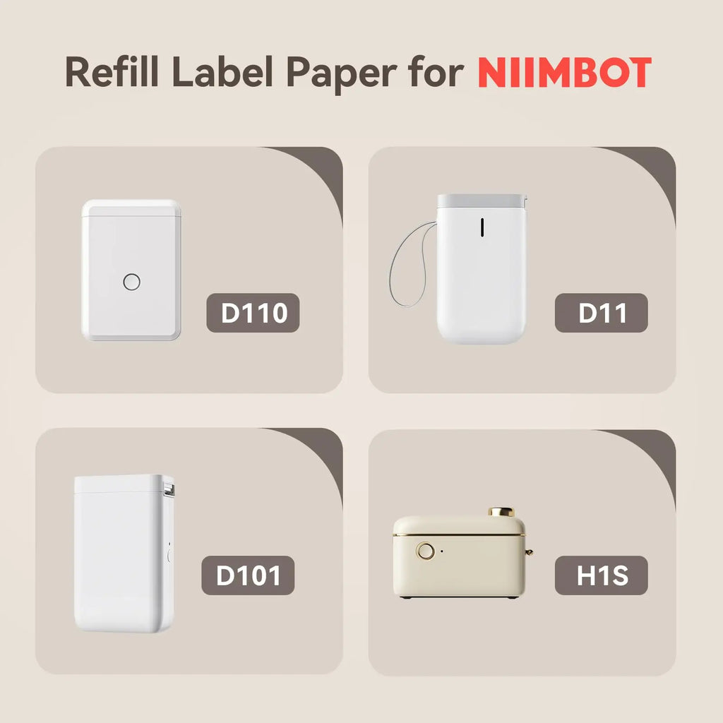 Niimbot Thermal Label Paper – Waterproof White Tape D11 D110