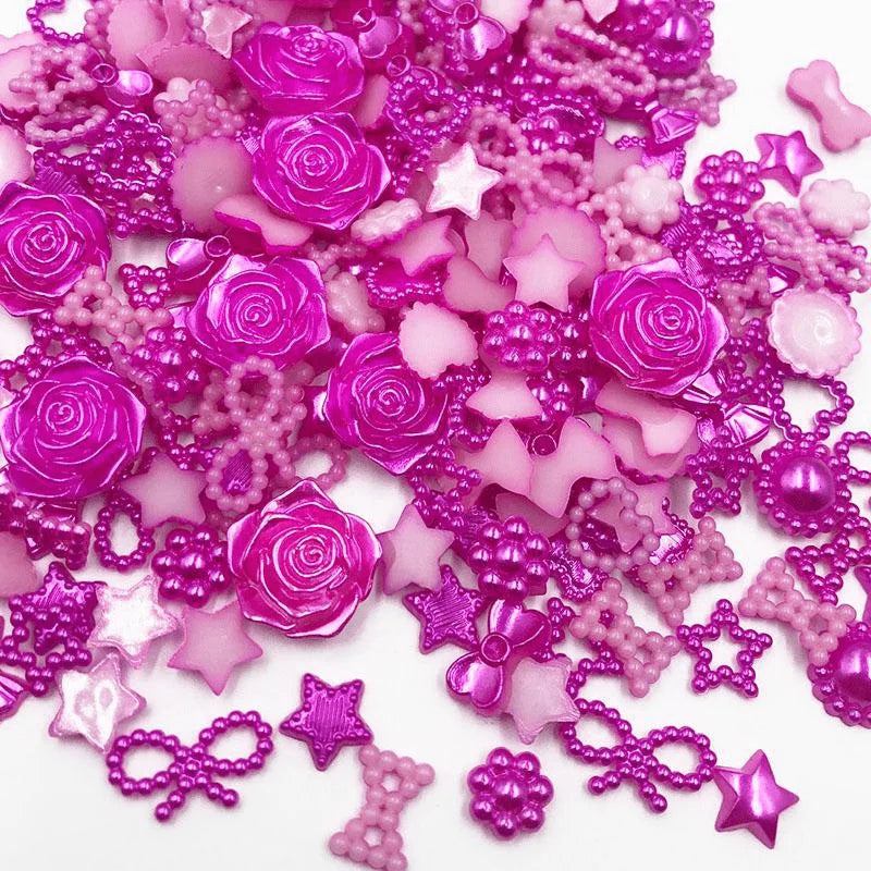 100PCS Plastic Floral DIY Hair Accessories Headwear Beads 6-20mm