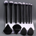 12PCS Beginner Makeup Brush & Sponge Set – Soft & Portable