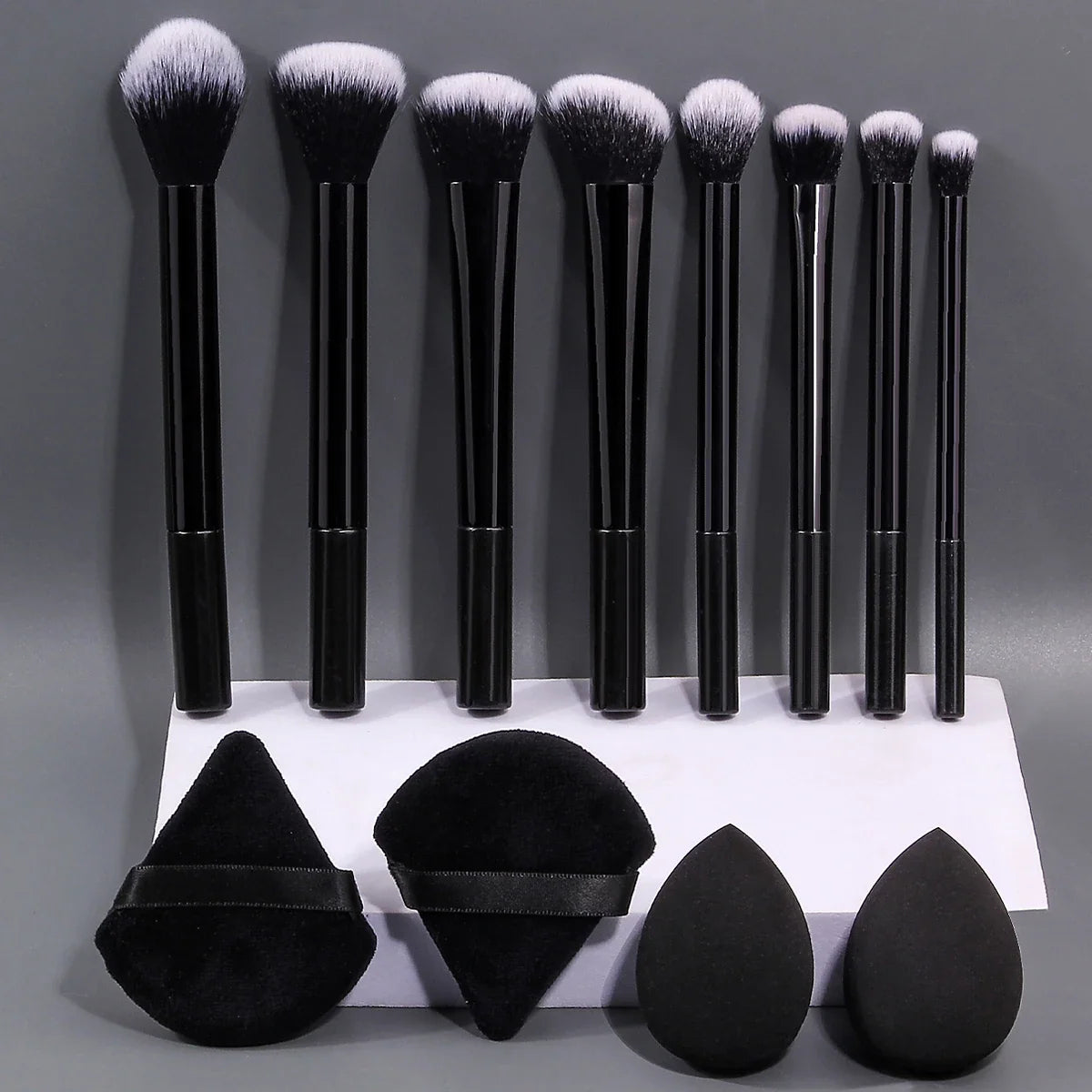12PCS Beginner Makeup Brush & Sponge Set – Soft & Portable