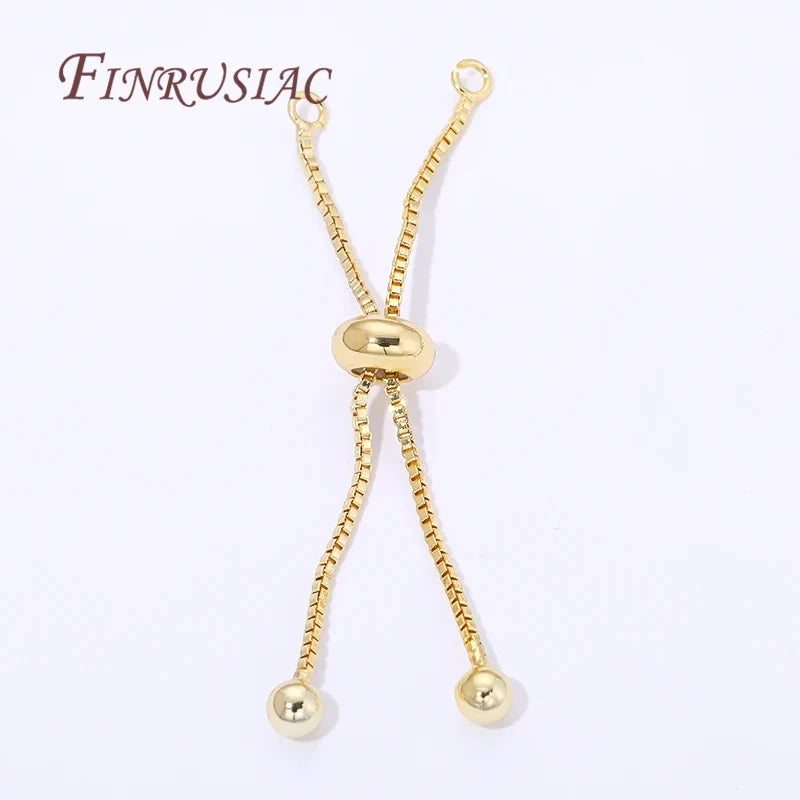 18K Gold Plated Box Chain Bracelet Extender – Slider Beads