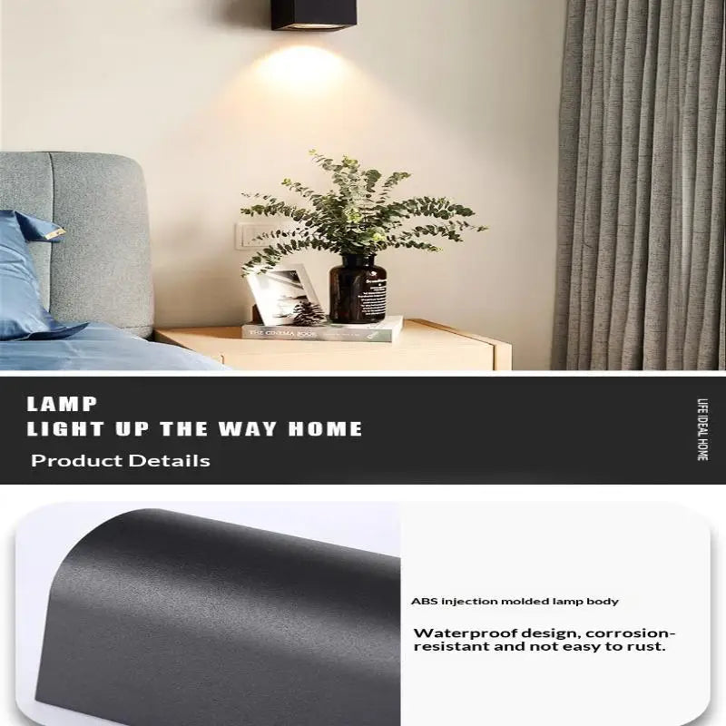 Waterproof ABS LED Wall Sconce 3W COB Indoor Outdoor Light