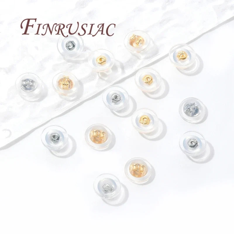 18K Gold Plated Silicone Earring Backs | Rubber Ear Stoppers