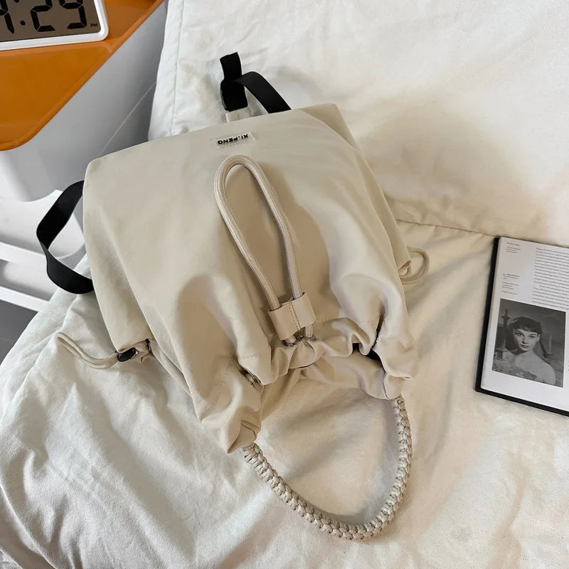 Nixie Large Canvas Drawstring Backpack – Women's Travel Tote