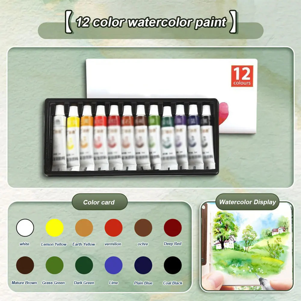 Travel Watercolor Palette Set – Portable Wooden 8/15 Grid Kit