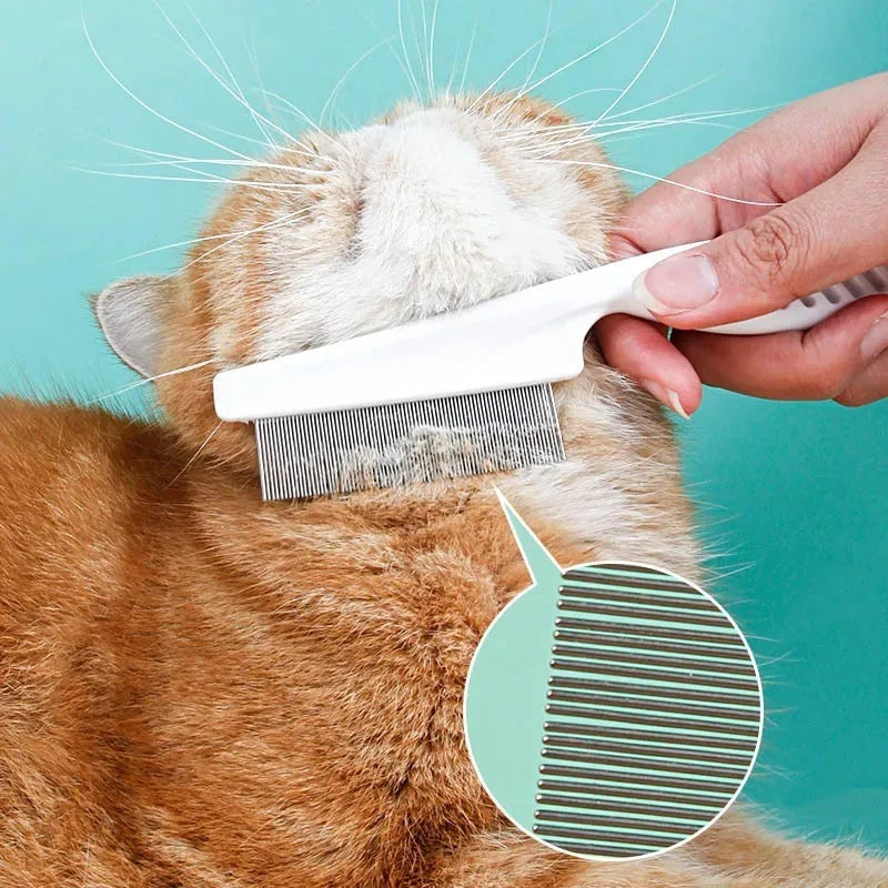 Pet Flea Comb Stainless Steel Dense Tooth for Cats & Dogs