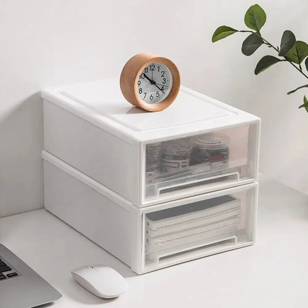 Stackable Plastic Drawer Storage Box – Visible Desktop Organizer
