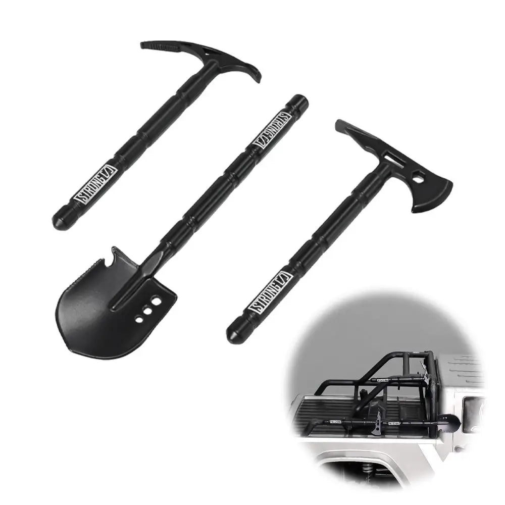 1/10 RC Crawler Metal Tool Set – Shovel Axe Pickaxe 3pcs