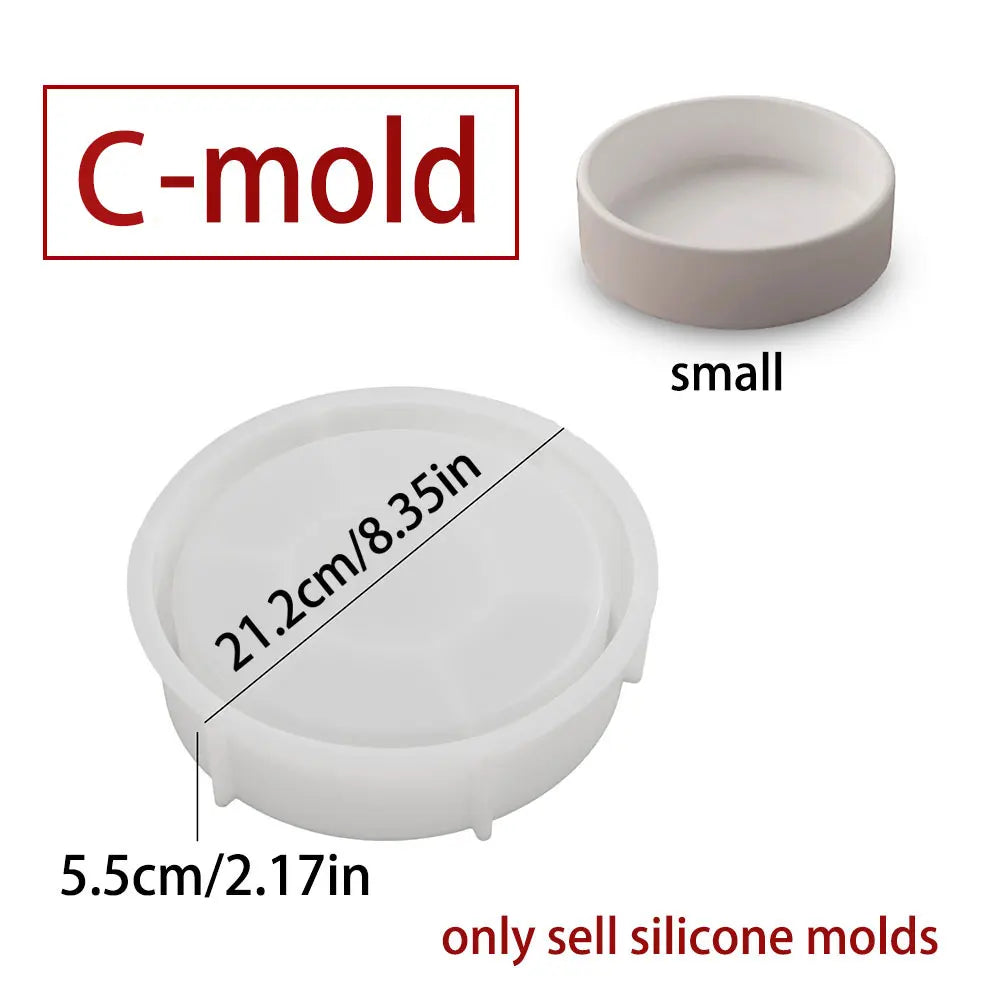 Silicone Mold for Round Concrete Planter & Candle Vessel