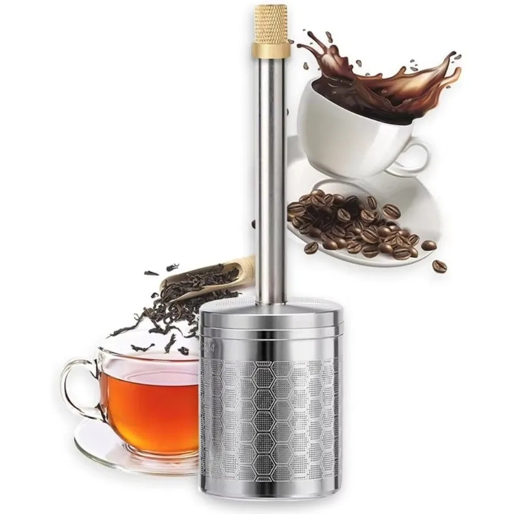 Press Tea & Coffee Infuser – Fine Mesh, Extended Handle