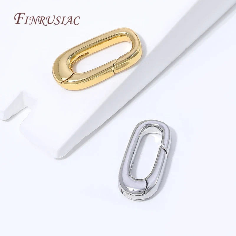 18K Gold Plated Oval Spring Clasp | DIY Jewelry Connector