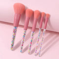 5-Piece Pink Makeup Brush Set – Soft Cosmetic Kit for Beginners