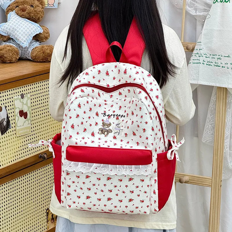Japanese Cartoon Print Backpack for Girls – Cute School Bag