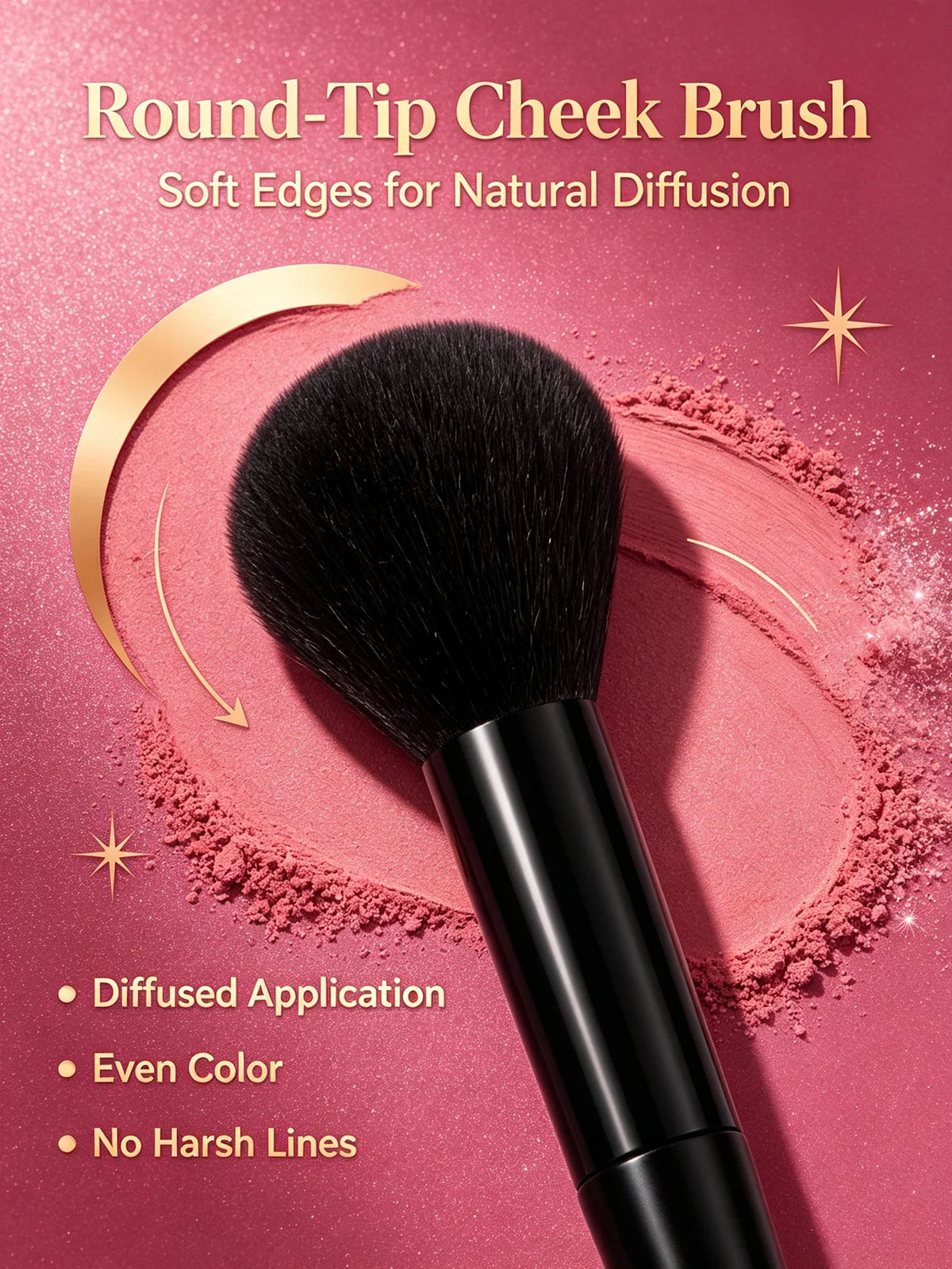 2Pcs Makeup Brush Set – Fluffy Blush & Angled Brow Brush