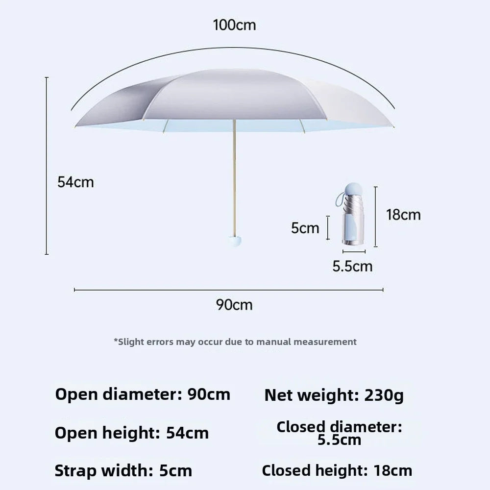 UV Protection Titanium Silver Capsule Sun Umbrella – Lightweight