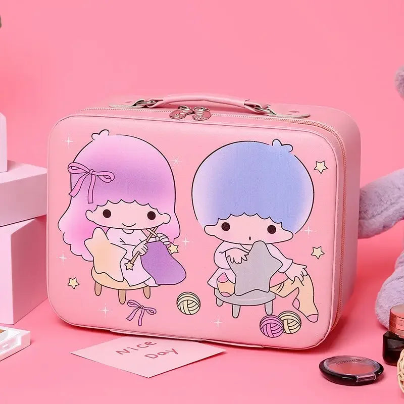 Sanrio Kawaii Makeup Bag with Mirror – Extra Large PU Leather